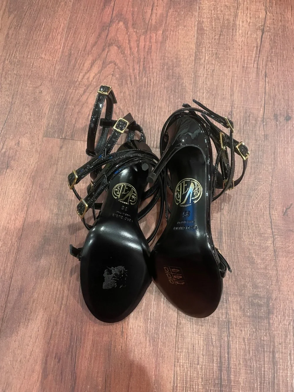 MAISON ERNEST Black Strap and Buckle Sexy Heels